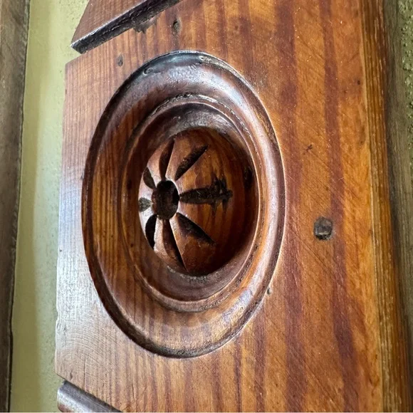 Carved Wooden Wall Decor in Warm Brown - Picture 2 of 9